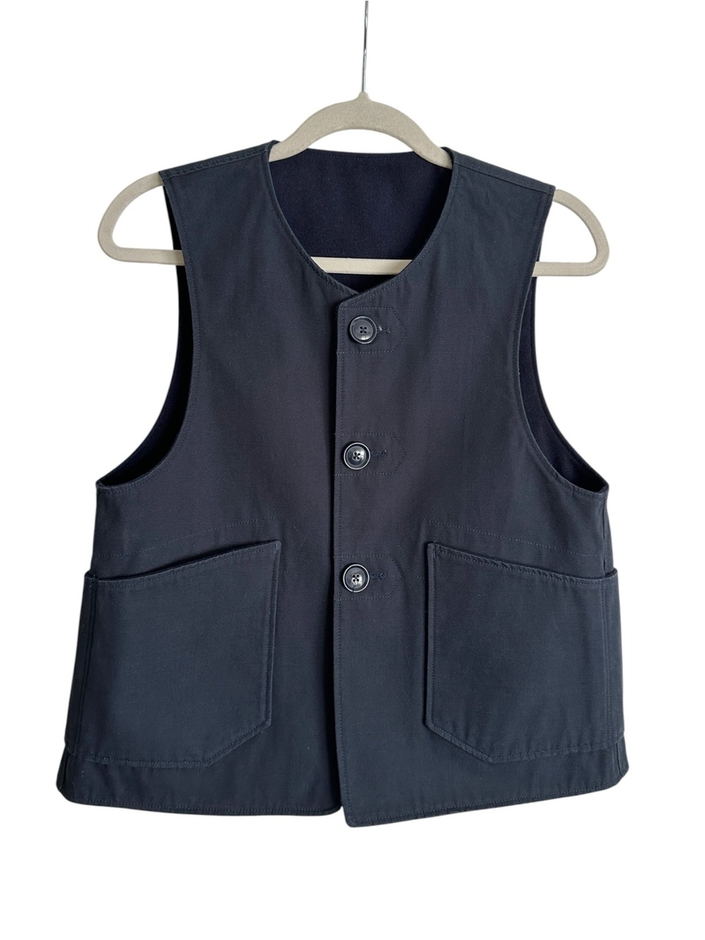 ENGINEERED GARMENTS XXS Reversible Utility Vest Navy Heavyweight Made in USA